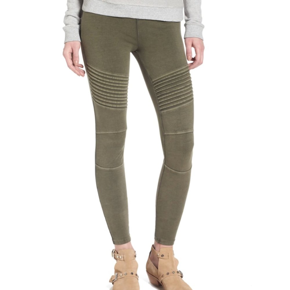 Olive textured leggings